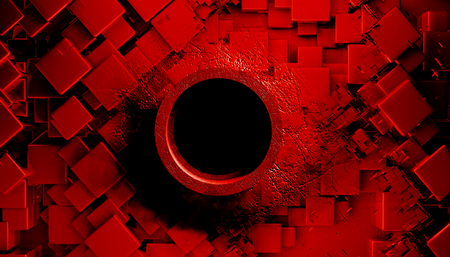 3D rendering of abstract digital technology backgroundの写真素材