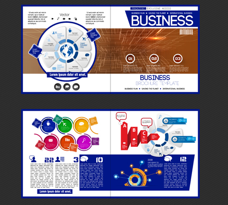 Business magazine layout, vector illustration.のイラスト素材