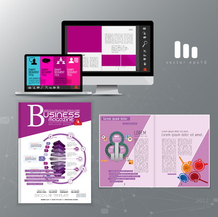 Corporate booklet or presentation templates. Easy for use in flyer, vectorのイラスト素材