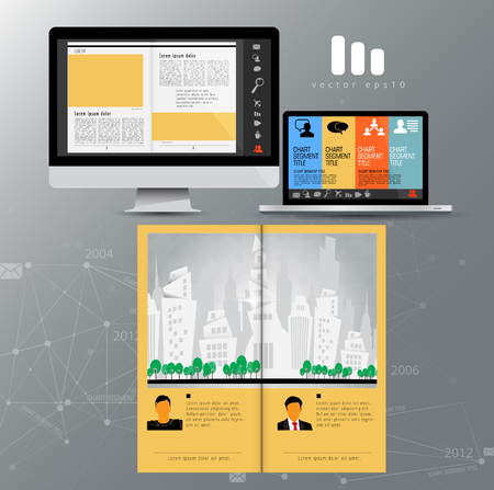 Corporate booklet or presentation templates. Easy for use in flyer, vectorのイラスト素材