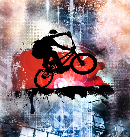 Sport illustration of bicycle riderの写真素材