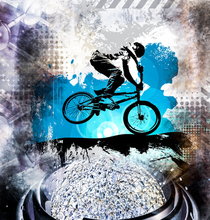 Sport illustration of bicycle riderの写真素材