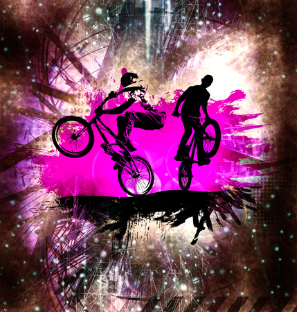 Sport illustration of bicycle riderの写真素材
