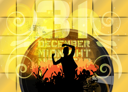 Silhouettes of dancing people in a club. Vector illustration.のイラスト素材