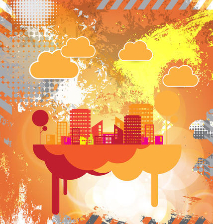 Vector illustration of modern cityのイラスト素材