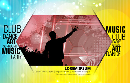Party background with dancing people - vector illustrationのイラスト素材