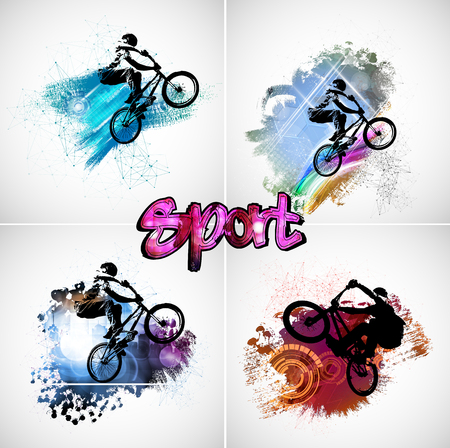 Sport illustration of bicycle riderのイラスト素材