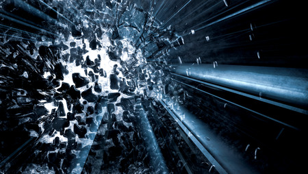 3D rendering of abstract digital technology backgroundの写真素材