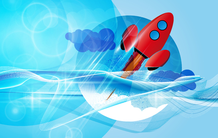 Rocket launch, vector illustration conceptのイラスト素材