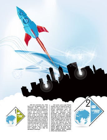 Rocket launch, vector illustration conceptのイラスト素材