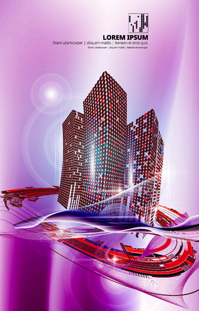 Technology city, vector illustrationのイラスト素材