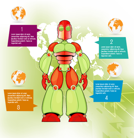 Robot, vector illustrationのイラスト素材