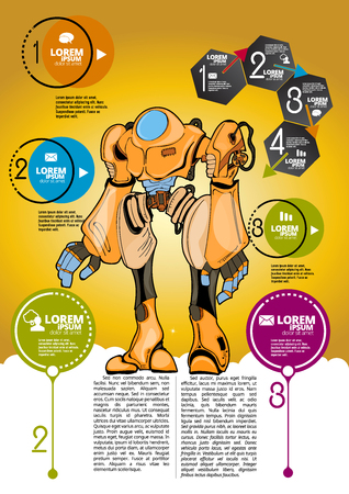 Robot, vector illustrationのイラスト素材