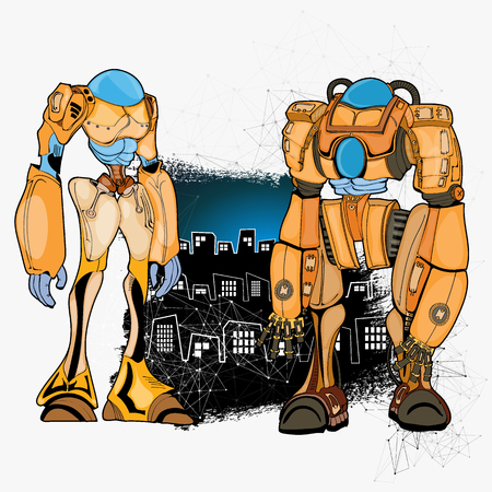 Robot, vector illustrationのイラスト素材