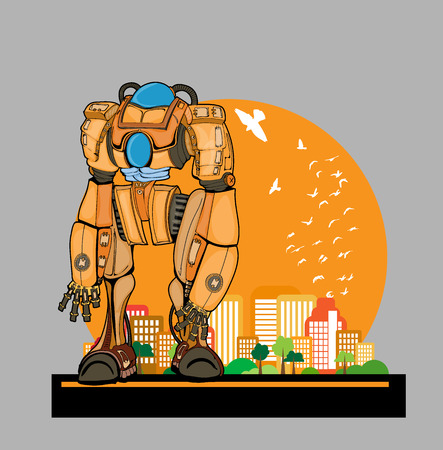 Robot, vector illustrationのイラスト素材