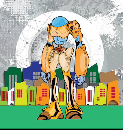 Robot, vector illustrationのイラスト素材