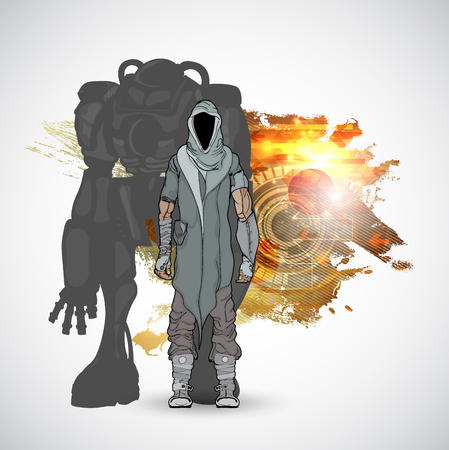 Robot, vector illustrationのイラスト素材