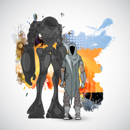 Robot, vector illustrationのイラスト素材