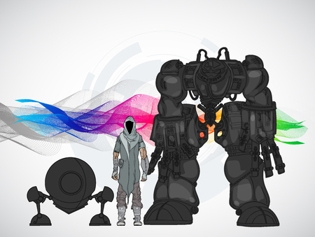Robot, vector illustrationのイラスト素材