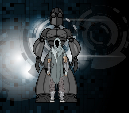 Robot, vector illustrationのイラスト素材