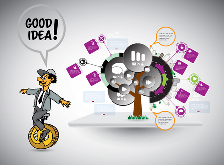 Businessman working character design, vector illustrationのイラスト素材