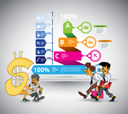 Businessman working character design, vector illustrationのイラスト素材