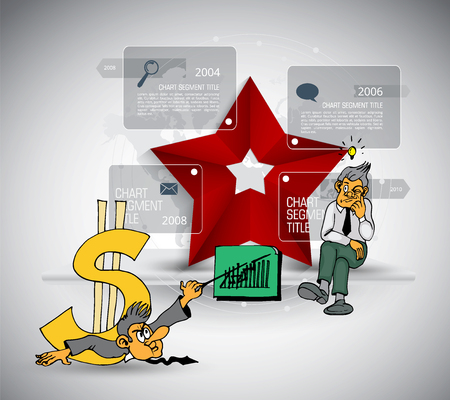 Businessman working character design, vector illustrationのイラスト素材