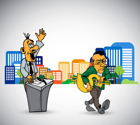 Businessman working character design, vector illustrationのイラスト素材