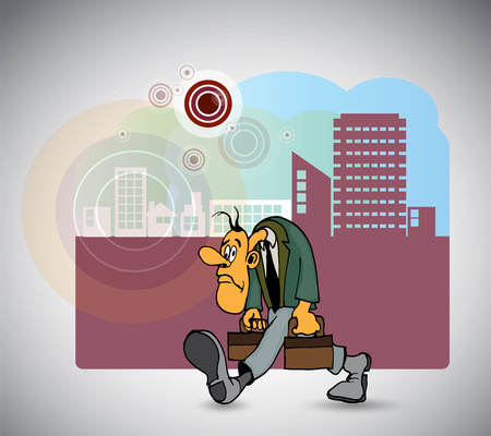 Businessman working character design, vector illustrationのイラスト素材