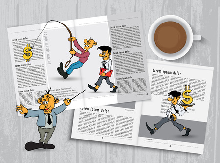 Businessman cartoon character working collection, vector illustrationのイラスト素材