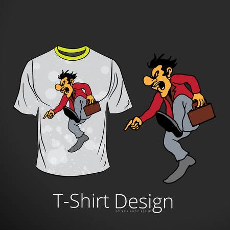 T-shirt with cartoon businessman character, vector illustrationのイラスト素材
