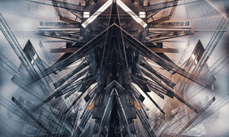 3D rendering of abstract connection structure
