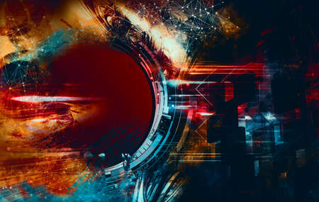 3D rendering of abstract technology concept background ready for presentation