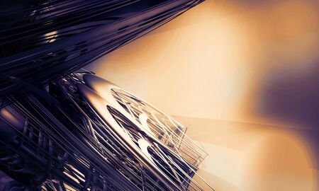 3D rendering of abstract digital technology backgroundの写真素材