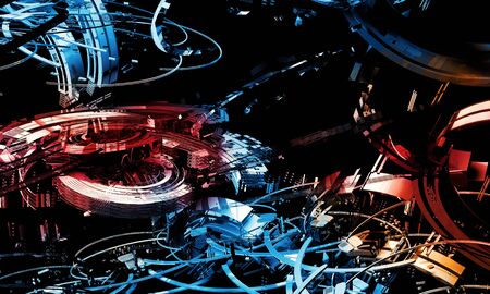 3D rendering of digital technology background