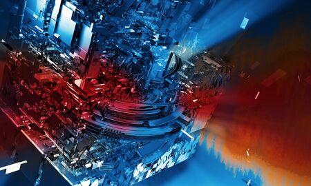 3D rendering of digital technology background