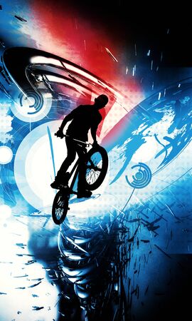 Sport illustration of bmx riderの写真素材
