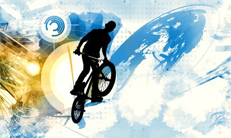 Sport illustration of bmx riderの写真素材