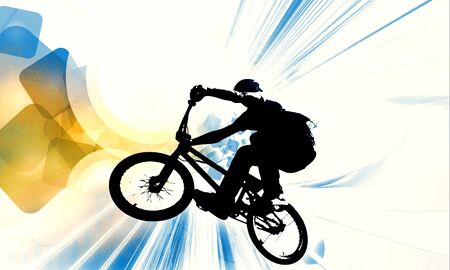 Silhouette of a bicycle rider