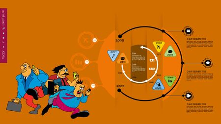 Abstract infographics template with cartoon character. Vector illustrationのイラスト素材