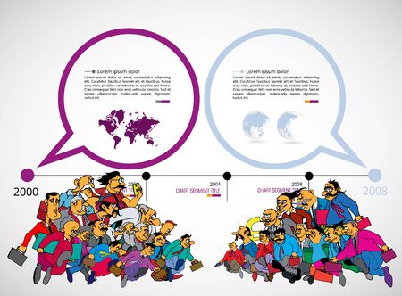 Abstract infographics template with cartoon character. Vector illustrationのイラスト素材