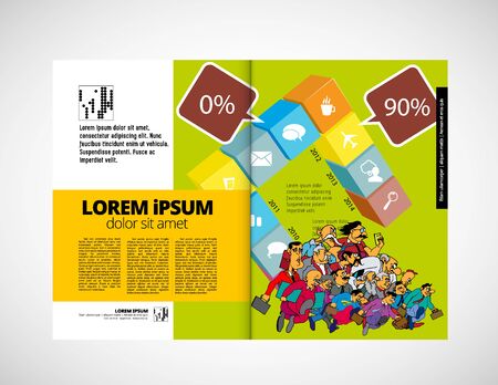 Printing magazine, brochure layout easy to editableのイラスト素材