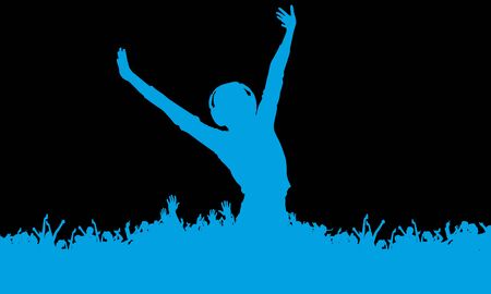 Party background with dancing people - vector illustrationのイラスト素材