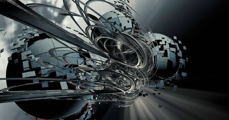 3D rendering of digital technology background