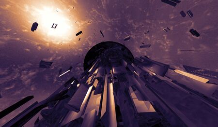 3D rendering of digital technology background