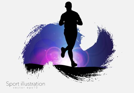 Young fitness runner - vector illustrationのイラスト素材