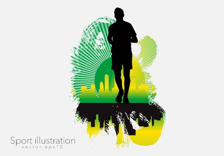 Young fitness runner - vector illustrationのイラスト素材