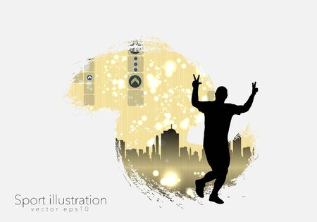 Young fitness runner - vector illustrationのイラスト素材