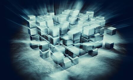 3D rendering of digital technology backgroundの写真素材