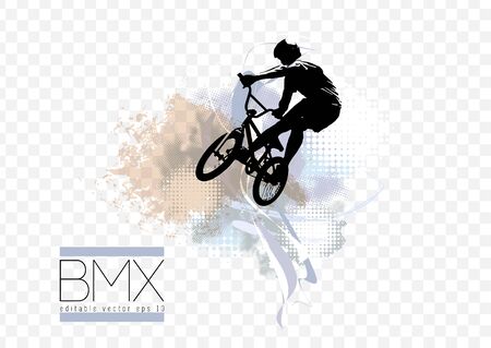 BMX rider on the abstract background, sport vectorのイラスト素材